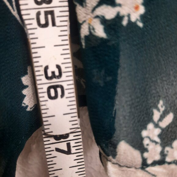 Mini Chiffon Off-Shoulder Torrid Size 00/ Women L Skater Dress Green Floral READ - Picture 2 of 5